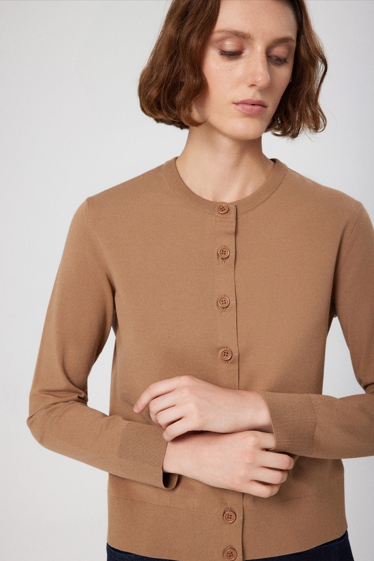 Women's Cardigan with Caramel Button Detail