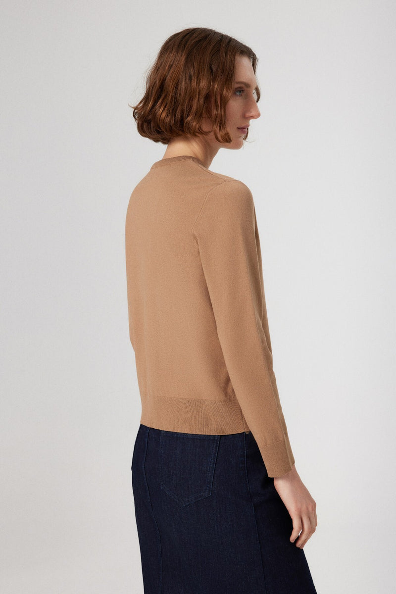 Women's Cardigan with Caramel Button Detail