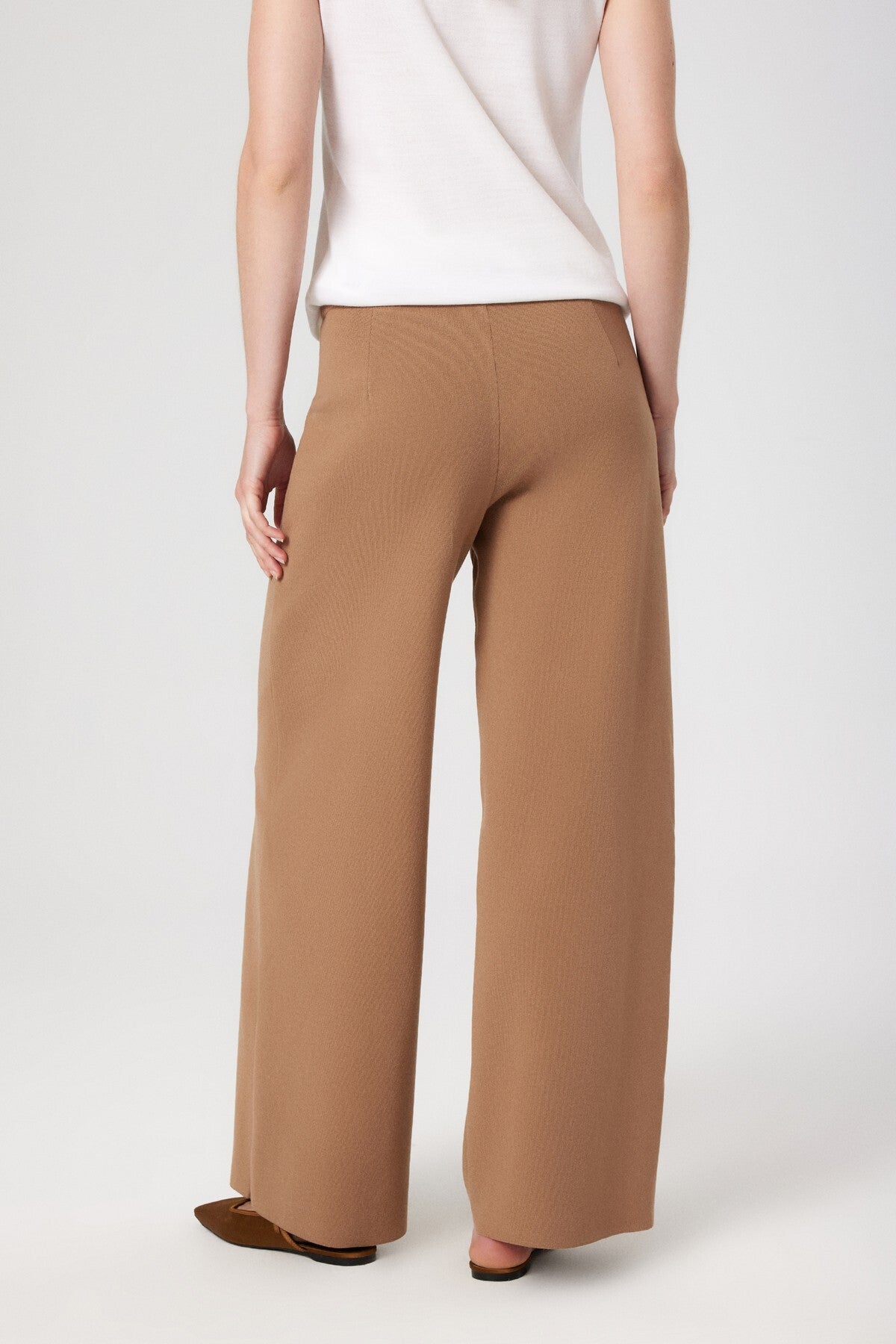 Caramel Pleated Wide Leg Women's Pants
