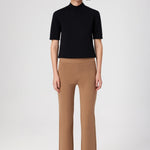 High-Waisted Women's Caramel Ribbed Pants