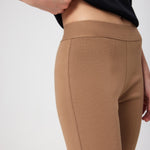 High-Waisted Women's Caramel Ribbed Pants