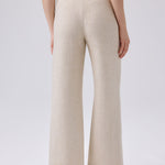 Bone Gold Button Detailed Tweed Pants