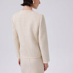 Bone Gold Button Tweed Women's Jacket