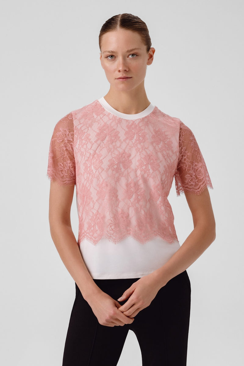 Bone Pink Lace Women's T-Shirt