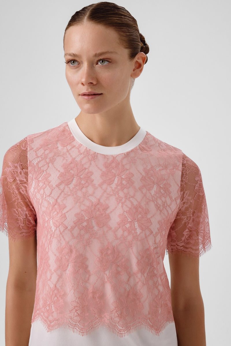 Bone Pink Lace Women's T-Shirt