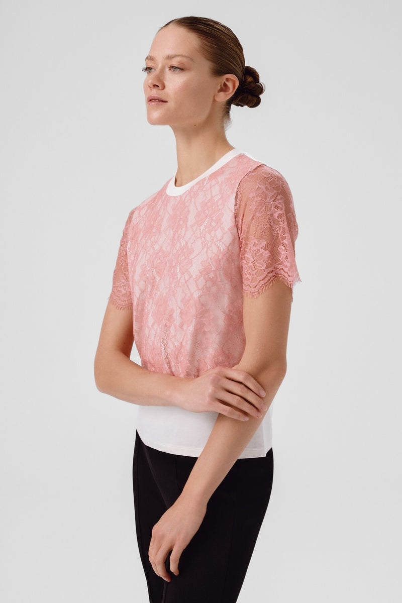 Bone Pink Lace Women's T-Shirt