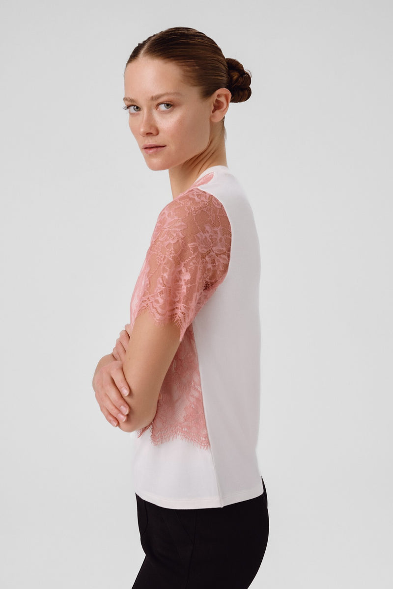 Bone Pink Lace Women's T-Shirt