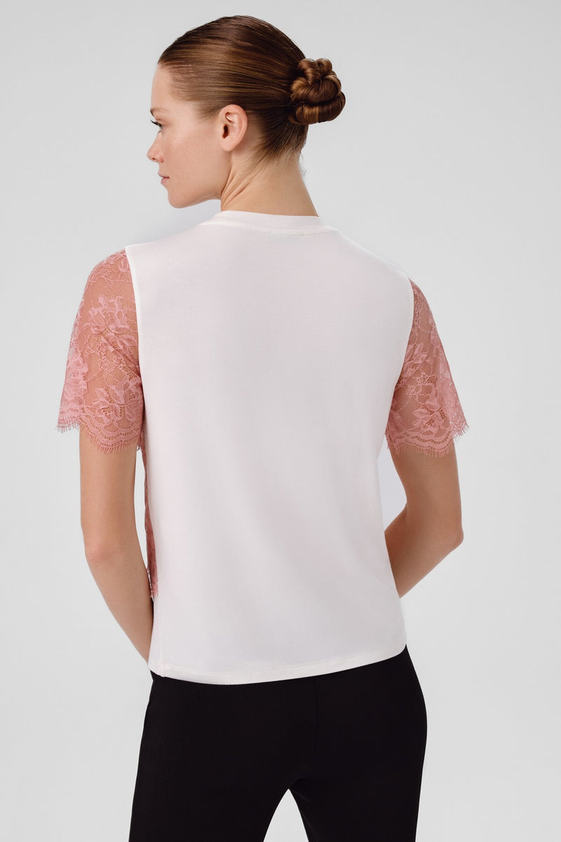 Bone Pink Lace Women's T-Shirt