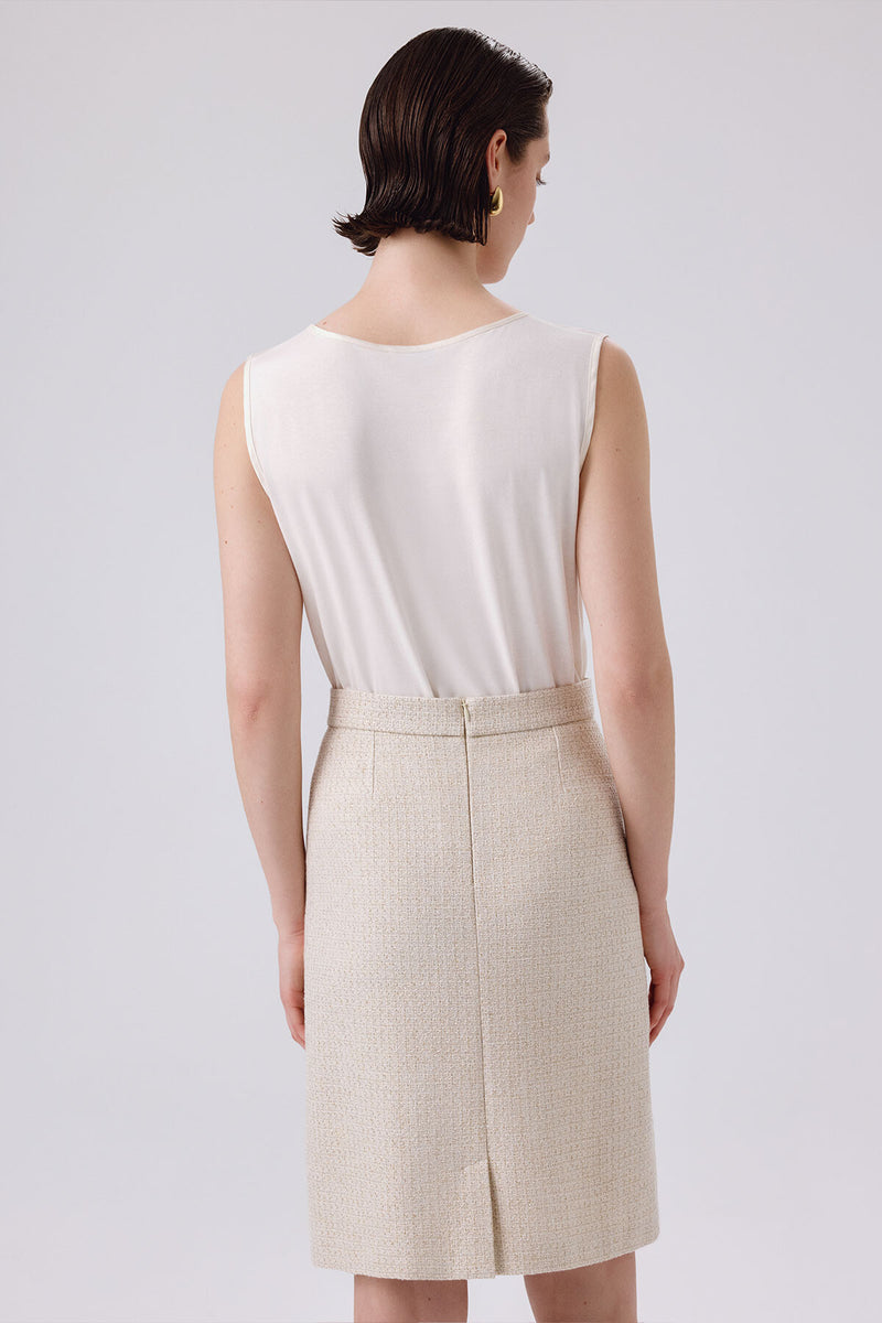 Bone Slit Detailed Pencil Skirt