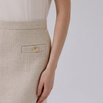 Bone Slit Detailed Pencil Skirt