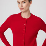 Women's Cardigan with Red Button Detail