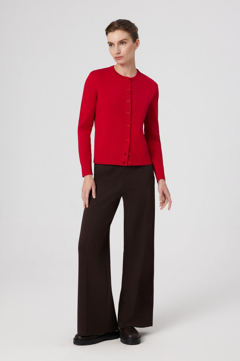 Women's Cardigan with Red Button Detail