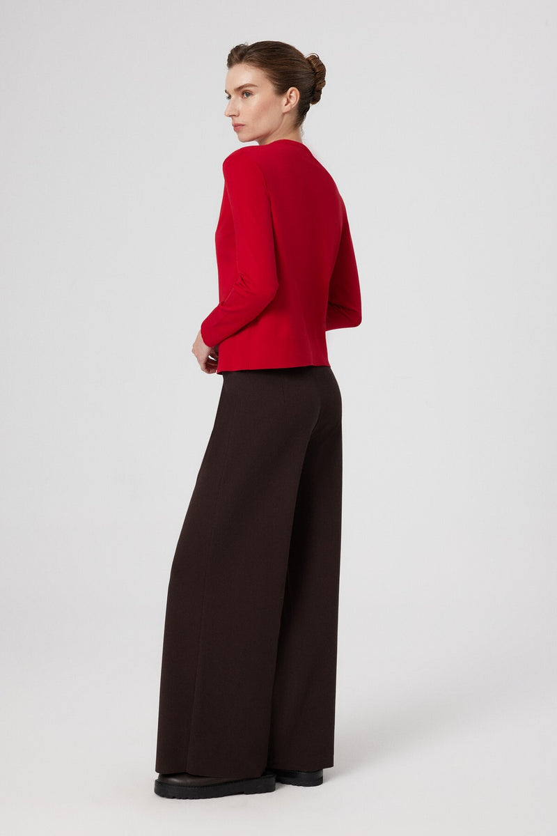 Women's Cardigan with Red Button Detail