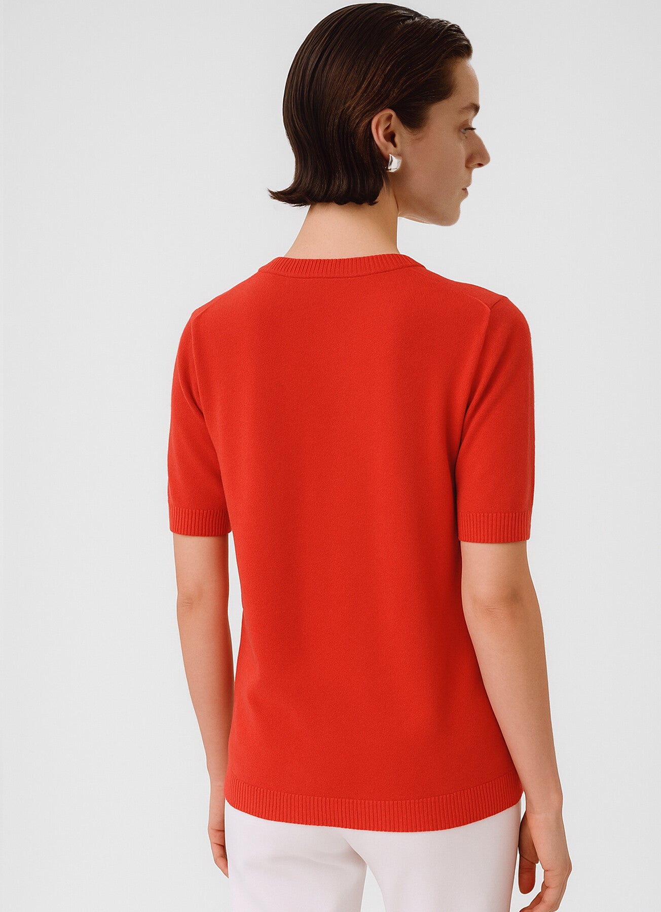 Red Ribbon Detailed Short Sleeve Blouse