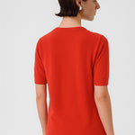 Red Ribbon Detailed Short Sleeve Blouse
