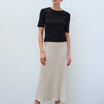 Short-Sleeved Black Knit Women's Sweater
