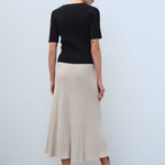 Short-Sleeved Black Knit Women's Sweater