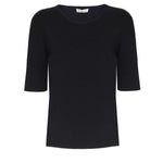 Short-Sleeved Black Knit Women's Sweater