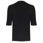 Short-Sleeved Black Knit Women's Sweater