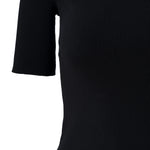 Short-Sleeved Black Knit Women's Sweater