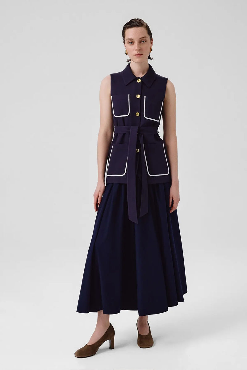 Navy Blue Belted Women's Vest | Msrl 1951 Global Navy Blue Belted Women's Vest | Msrl 1951 Global