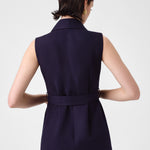 Navy Blue Belted Women's Vest
