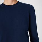 Navy Blue Crew Neck Basic Women's Sweater