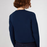 Navy Blue Crew Neck Basic Women's Sweater