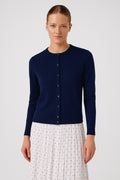 Navy Buttoned Women's Cardigan
