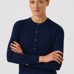 Navy Buttoned Women's Cardigan