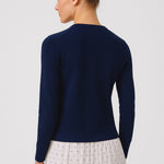 Navy Buttoned Women's Cardigan