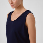 Navy Blue Thick-Strapped Round Neck Women's Athletic Shirt