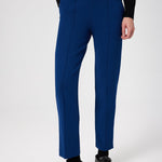 Navy Blue Ribbon Stitch Pocket Detail Women's Pants