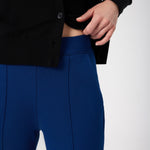 Navy Blue Ribbon Stitch Pocket Detail Women's Pants