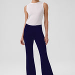 Navy Ribbed Spanish-Style Women's Pants