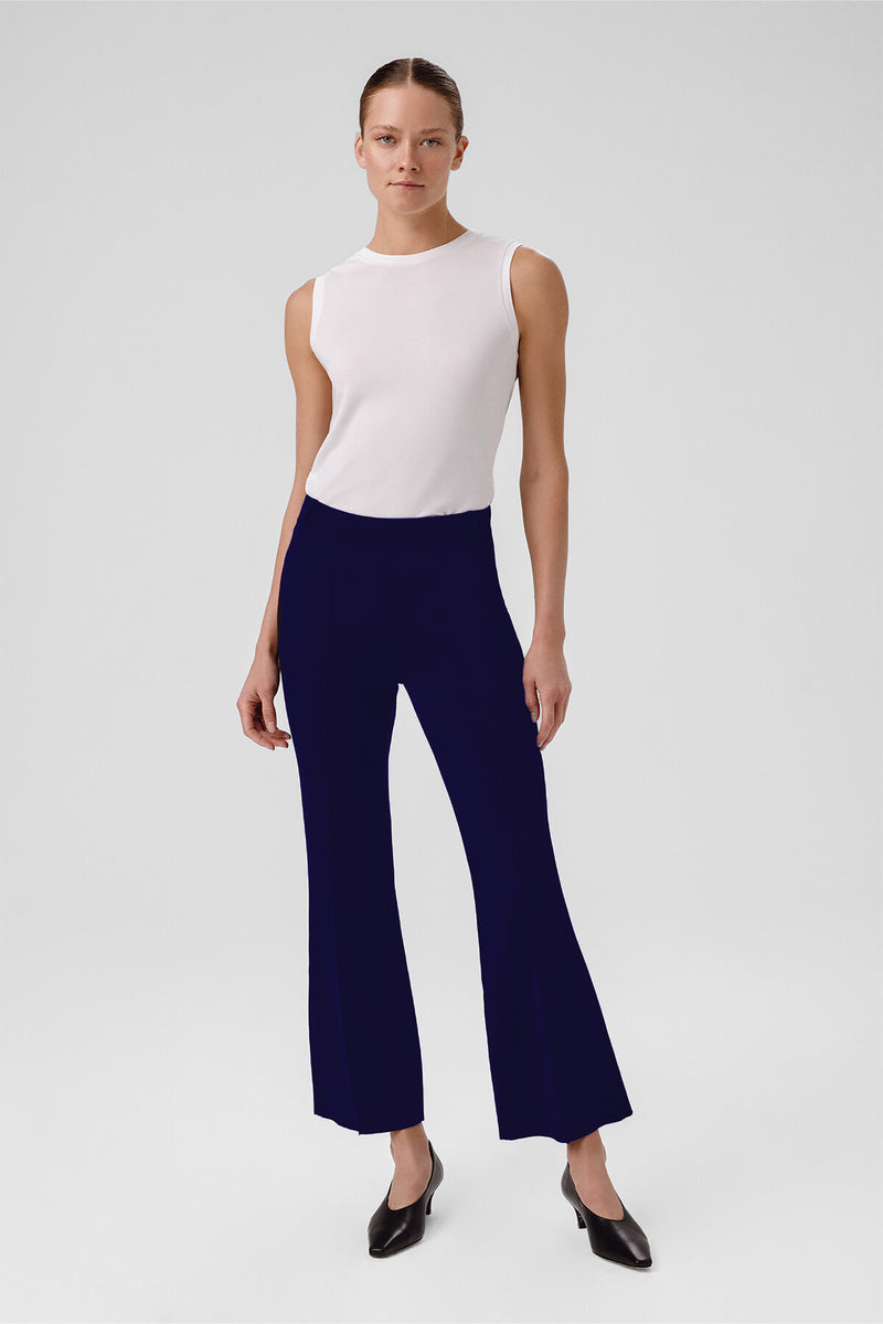 Navy Ribbed Spanish-Style Women's Pants