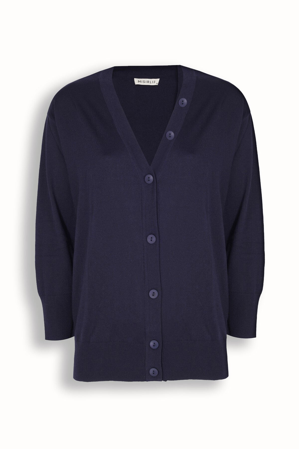 Navy V-Neck Button-Detail Women's Cardigan
