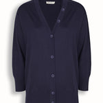 Navy V-Neck Button-Detail Women's Cardigan