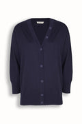 Navy V-Neck Button-Detail Women's Cardigan
