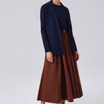 Navy Blue V-Neck Button-Up Women's Jacket