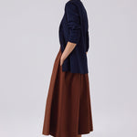 Navy Blue V-Neck Button-Up Women's Jacket
