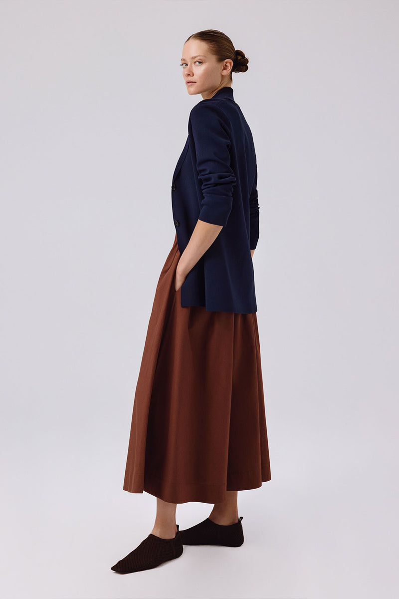 Navy Blue V-Neck Button-Up Women's Jacket