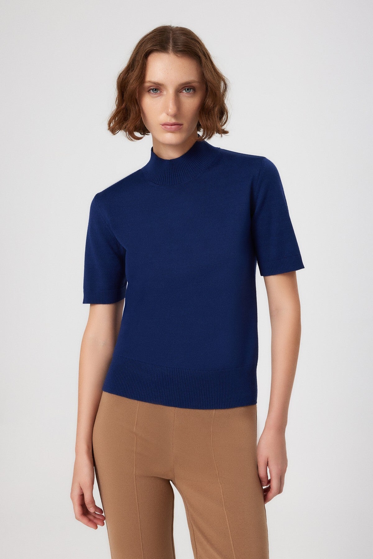 Navy Blue Half-Zip Women's Sweater