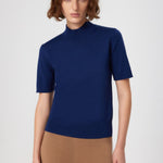 Navy Blue Half-Zip Women's Sweater