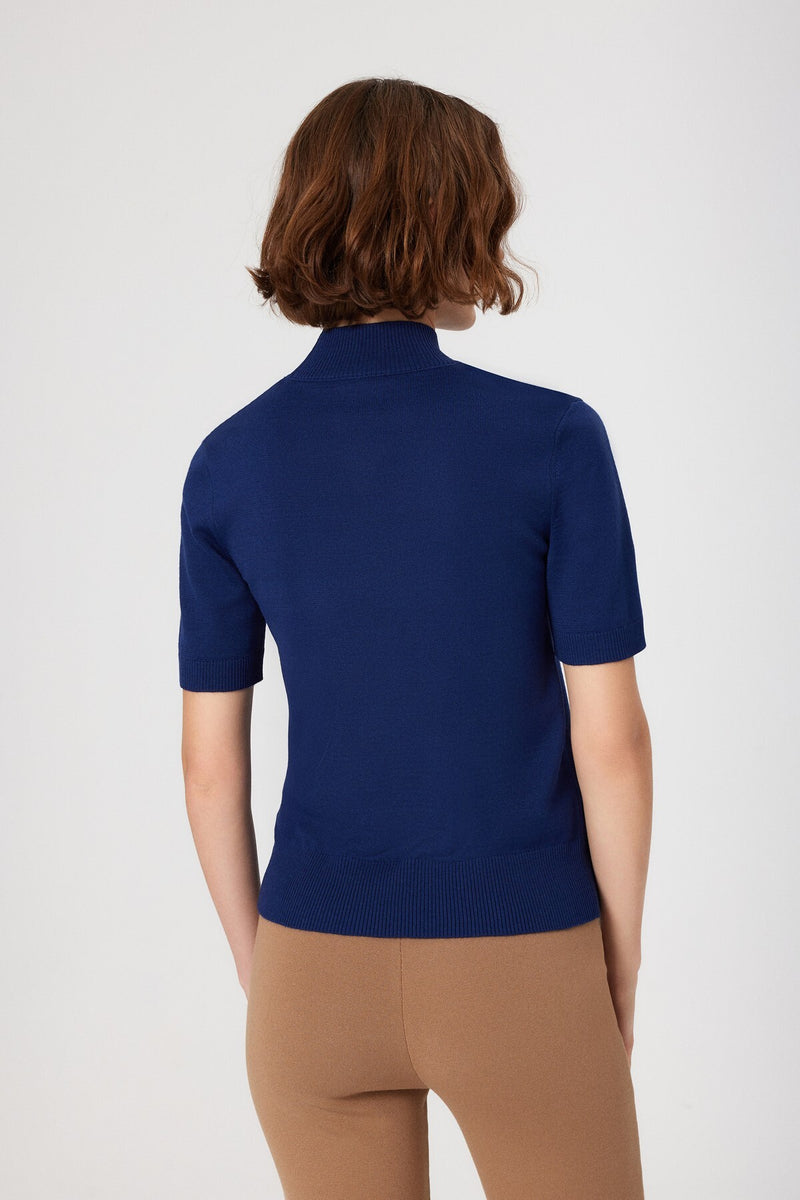 Navy Blue Half-Zip Women's Sweater