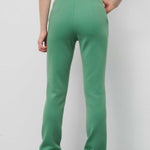 Elastic Waistband Green Women's Pants