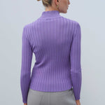 Lila Half-Turtleneck Ribbed Knit Women's Sweater