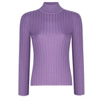 Lila Half-Turtleneck Ribbed Knit Women's Sweater