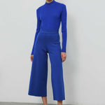 Blue Short-Legged Women's Pants