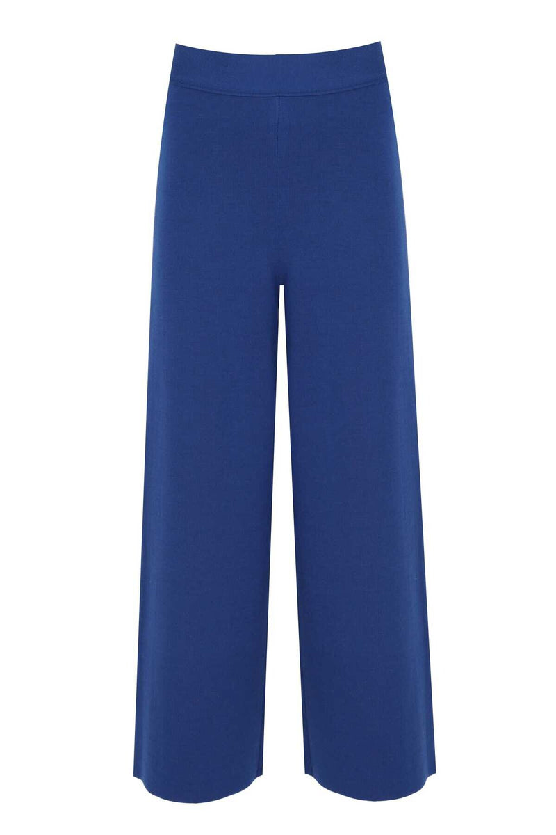 Blue Short-Legged Women's Pants